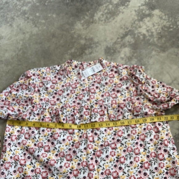 Loft Blouse Womens Small‎ Ruffle High Neck Floral Multicolor Long Sleeve Shirt - Picture 3 of 13